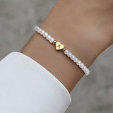 Chic Bracelet with Heart Initial (A–Z)