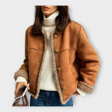 Aili | Elegant Leather Coat with Warm Lining and Timeless Style