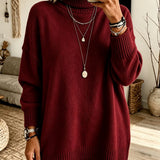 Loose-fitting women's turtleneck jumper - Warm and easy to wear