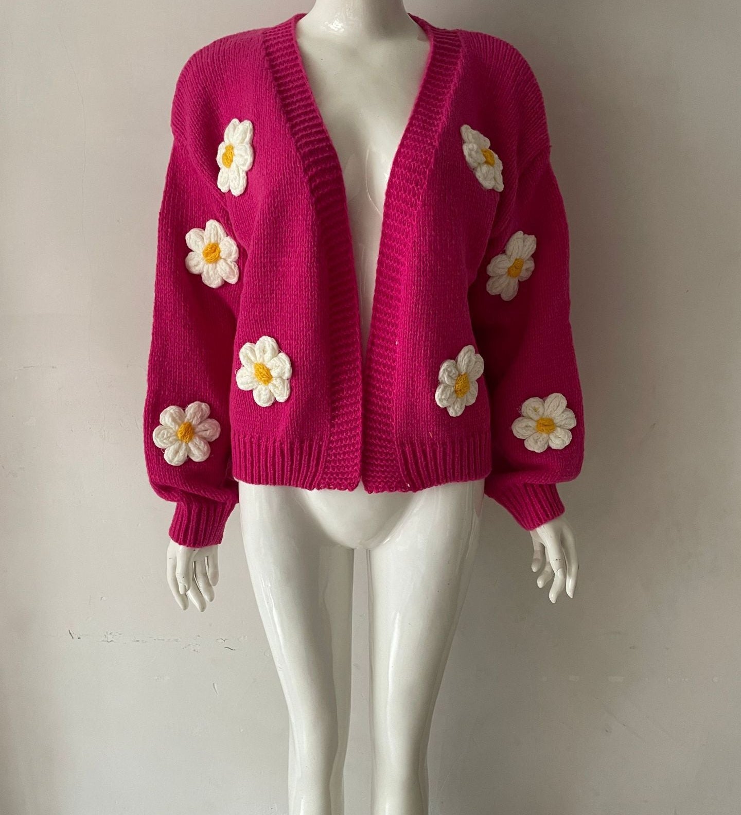 Wide Women's Knitted Cardigan - Soft and Colourful