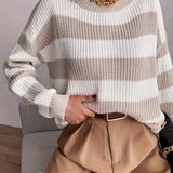 Casual women's striped sweater - Soft and easy
