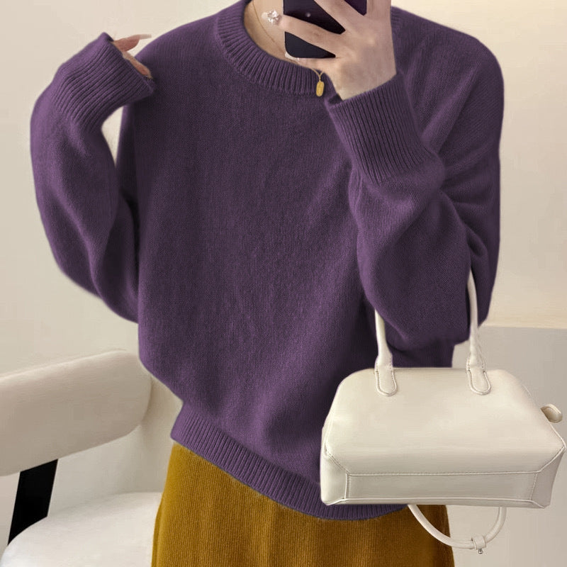 Luxurious Oversized Women's Pullover – Loose-Fitting Sweater in Mohair Blend