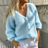 Buttoned women's sweater cardigan - Simple and soft
