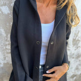 Casual Women's Hooded Button Cardigan - Comfort and Style
