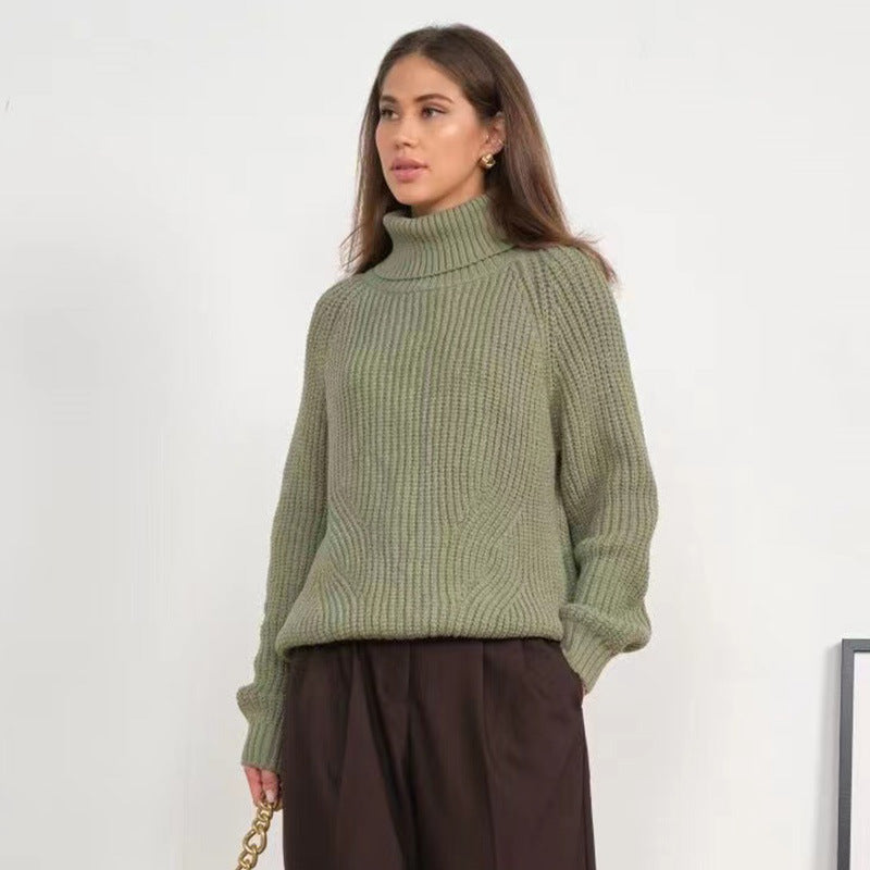 Women’s thick-knit turtleneck jumper – Loose and comfortable fit