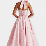 Joana | Midi dress with open back and corset