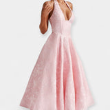 Maya | Midi dress with open back and corset