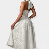 Maya | Midi dress with open back and corset