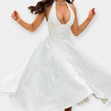 Maya | Midi dress with open back and corset