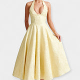 Maya | Midi dress with open back and corset