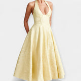 Maya | Midi dress with open back and corset