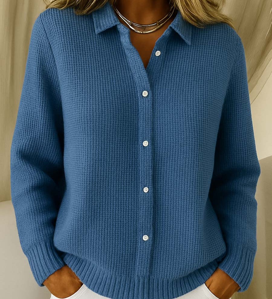 Women's Soft Knit Cardigan with Buttons – Classic Long Sleeves