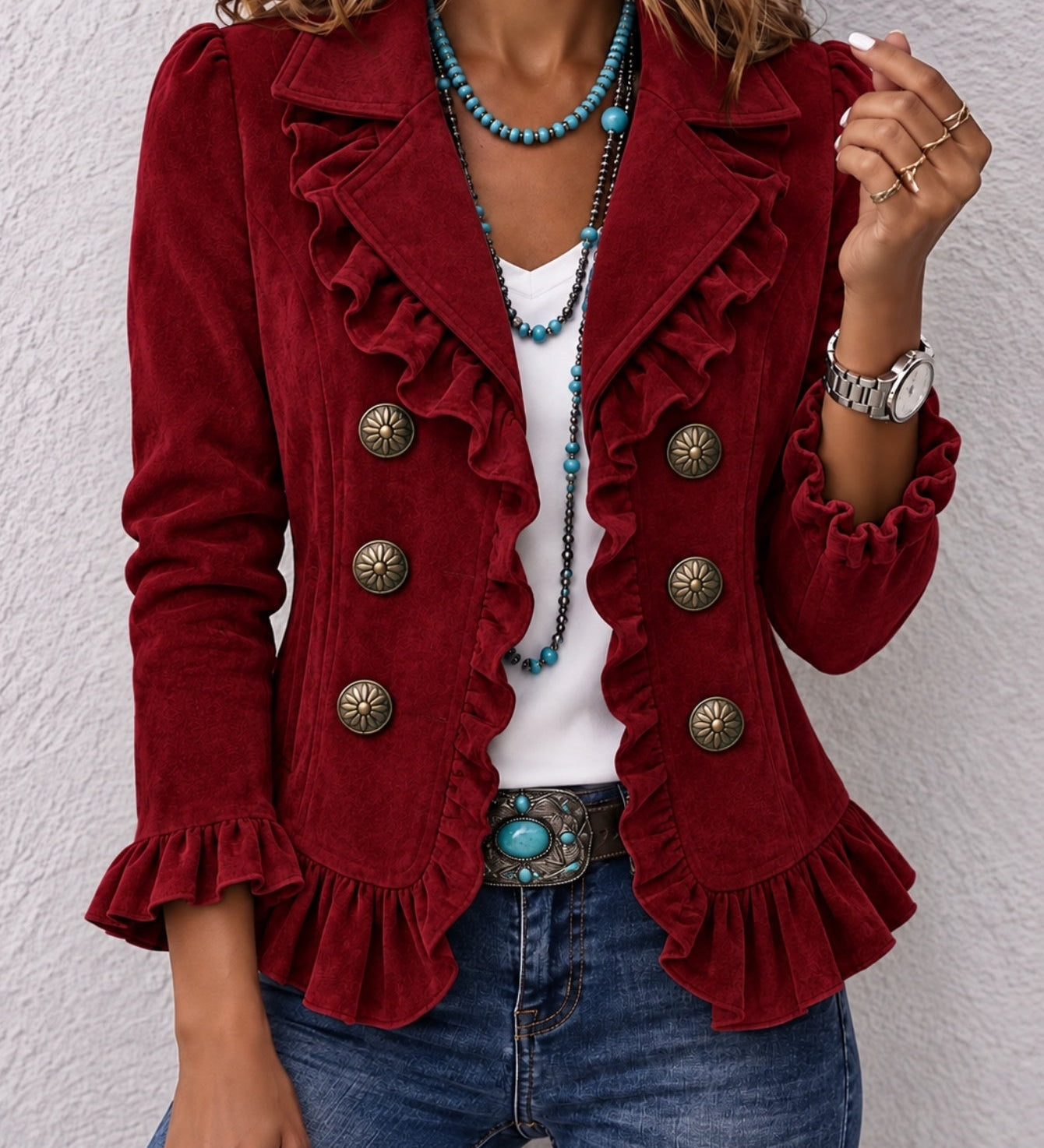 Women's button-front long-sleeve cardigan - Soft and colourful