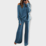 Estelle | Knitted set with wide trousers and a loose jumper