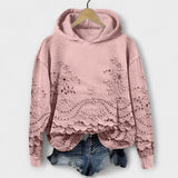 Oilme | Elegant Hoodie Sweatshirt with Lace Details