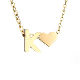 Timeless Initial Necklace with Heart Pendant