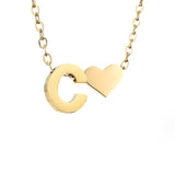 Timeless Initial Necklace with Heart Pendant