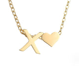 Timeless Initial Necklace with Heart Pendant