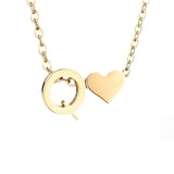 Timeless Initial Necklace with Heart Pendant