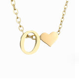 Timeless Initial Necklace with Heart Pendant