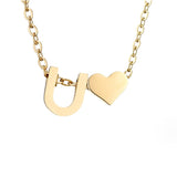 Timeless Initial Necklace with Heart Pendant