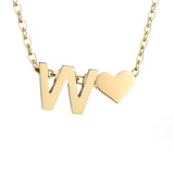 Timeless Initial Necklace with Heart Pendant