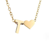 Timeless Initial Necklace with Heart Pendant