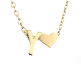 Timeless Initial Necklace with Heart Pendant
