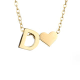 Timeless Initial Necklace with Heart Pendant