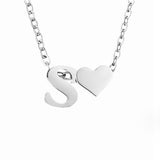 Timeless Initial Necklace with Heart Pendant