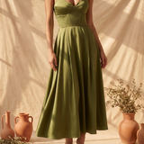 Liora | Elegant Strapless Midi Dress