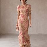 Rosario | Long Floral Chiffon Dress