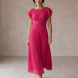 Seraphina | Elegant Pleated Maxi Dress with Tied Waist
