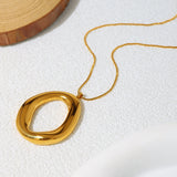 Gold Plated Oval Necklace