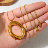 Gold Plated Oval Necklace