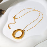 Gold Plated Oval Necklace