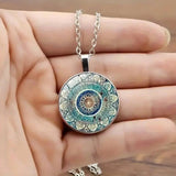 Elegant Round Blue Mandala Necklace
