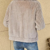 Women's Winter Vest with Zipper and Long Sleeves in Ribbed Fleece