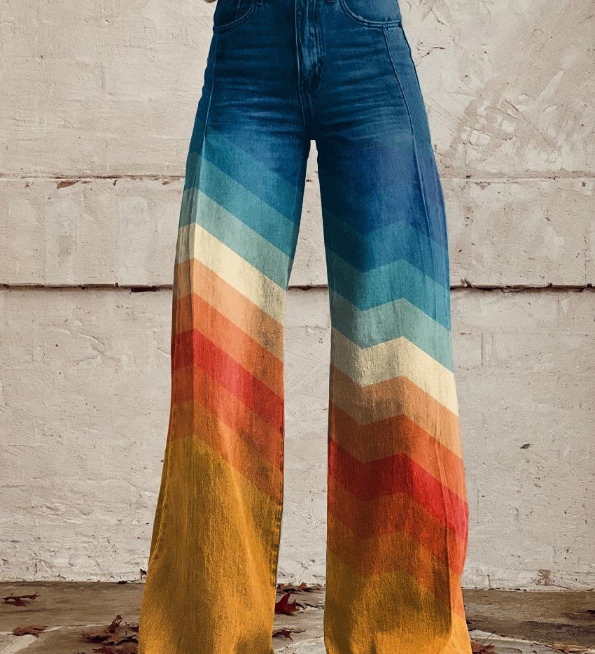 Léa - Elegant Retro Zigzag Trousers