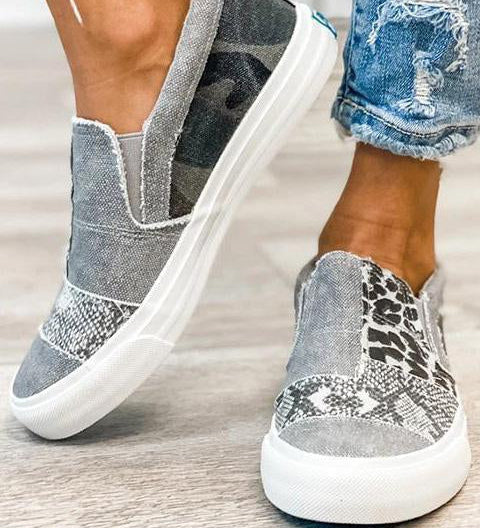 Quinny | Everyday Leopard Print Canvas Slip-Ons