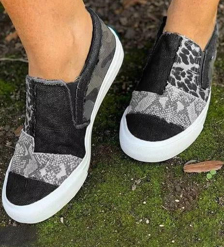 Quinny | Everyday Leopard Print Canvas Slip-Ons