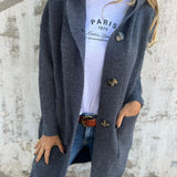 Elegant long knitted cardigan