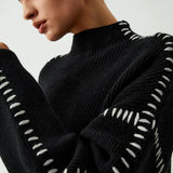 Women's mock neck knit sweater - Modern and soft