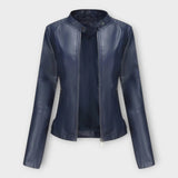Külli | Elegant leather jacket with a modern line and timeless style