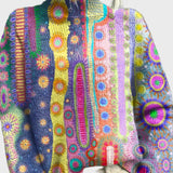 Maarit | Knitted High Neck Jumper with Sun Patterns