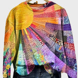 Asta | Knitted Sweatshirt with Sunbeam Pattern