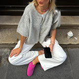 Elegant Short-Sleeved Women's Cardigan