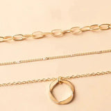 Classic Layered Gold Necklace with Pendant